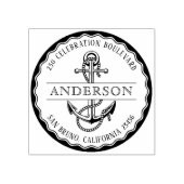 航海のいかりラウンドファミリー名&差出人住所 ラバースタンプ (インプリント)