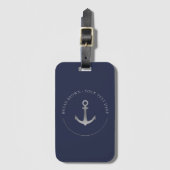 航海のいかりラゲッジタグ付き/レザーストラップ ラゲッジタグ (正面縦)