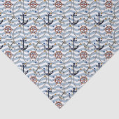 航海のいかりラダーブルー白ジグストライプグ 薄葉紙 (詳細)