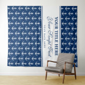 航海のいかりロゴ結婚式パーティーの写真の背景 タペストリー (インサイチュ(横))