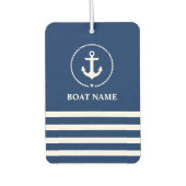 航海のいかりロストライプのープ船名青 カーエアーフレッシュナー (正面)