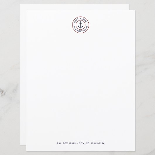 航海のいかりロパーソナライズされたゴ紙シート (正面/裏面)