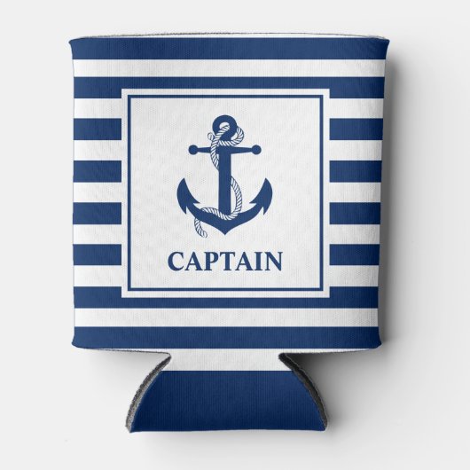 航海のいかりローストライプのプ船長 缶クーラー (正面)