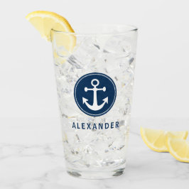 航海のいかりロープネイビーブルーカスタム タンブラーグラス