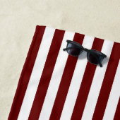 航海のいかりロープネイビーレッドホワイトストライプカスタム ビーチタオル (インサイチュ)