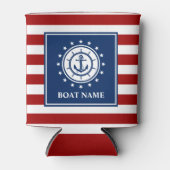 航海のいかりロープボストライプのートRWBスターズ 缶クーラー (正面)