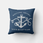 航海のいかりロープボート名ウェルカム アウトドアクッション (裏面)