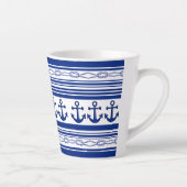 航海のいかりロープ及びストライプ カフェラテマグ (右)