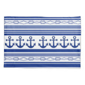 航海のいかりロープ及びストライプ 枕カバー (裏面-左)