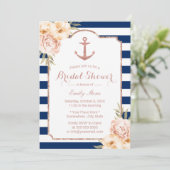 航海のいかりヴィンテージフローラネイビーブライダルシャワー 招待状 (スタンド正面)