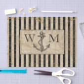 航海のいかりヴィンテージ世界地図モノグラム 薄葉紙 (クラフト)