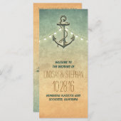 航海のいかりヴィンテージ結婚式 プログラム (正面/裏面)