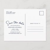 航海のいかり予算ビーチ結婚式保存日付 案内ポストカード (裏面)