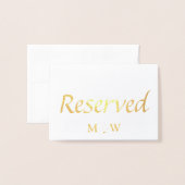 航海のいかり予約結婚テーブルの場所金ゴールド 箔カード (封筒付き正面)