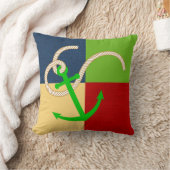 航海のいかり付き枕 クッション (ブランケット)