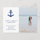 航海のいかり写真ウェディング日付の保存 案内ポストカード (正面)