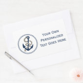 航海のいかり及びロープ帆走式の主題 長方形シール (封筒)