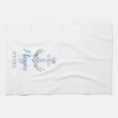 航海のいかり及び魚カスタム製キッチンタオル キッチンタオル (横)