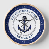 航海のいかり名のカスタム 壁時計 (正面)