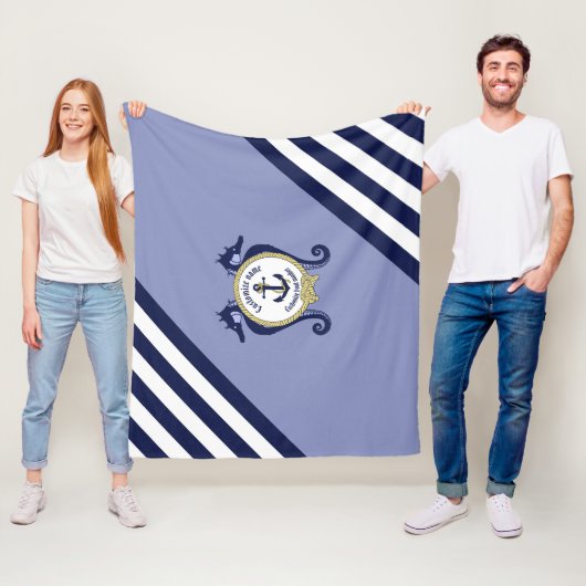 航海のいかり名カスタマイズ名 フリースブランケット (インサイチュ)