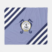 航海のいかり名カスタマイズ名 フリースブランケット (正面(横))