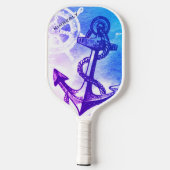 航海のいかり名パーソナライズされたのカスタマイズ ピックルボールラケット (裏面)