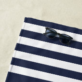航海のいかり名モダンネイビーブルーホワイト ビーチタオル (インサイチュ)