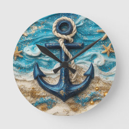 航海のいかり壁時計 ラウンド壁時計