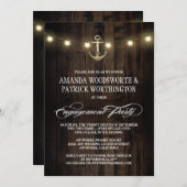 航海のいかり婚約パーティ招待状 招待状 (正面/裏面)