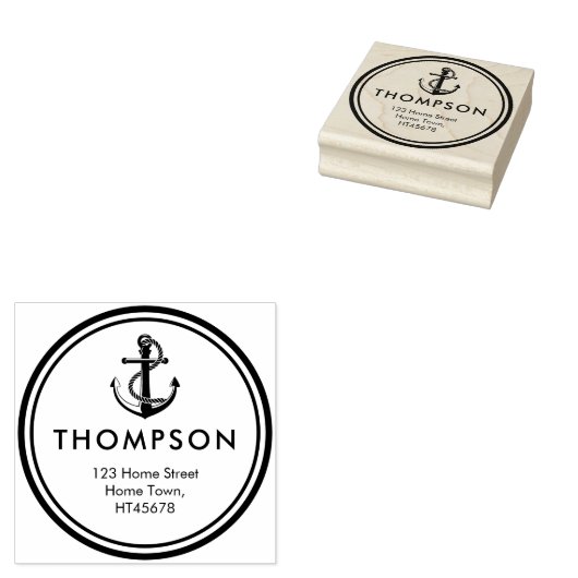 航海のいかり差出人住所 ラバースタンプ (押印)