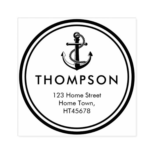 航海のいかり差出人住所 ラバースタンプ (インプリント)