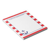 航海のいかり愛国赤ストライプモノグラム ノートパッド (アングル)