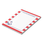 航海のいかり愛国赤ストライプモノグラム ノートパッド (回転)