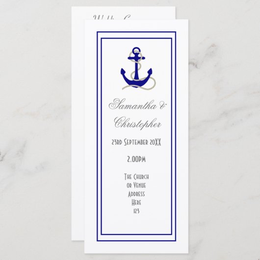 航海のいかり教会の結婚式 プログラム (正面/裏面)