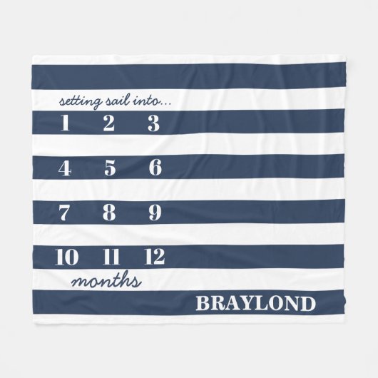 航海のいかり月次マイルストーンブランケット フリースブランケット (正面(横))