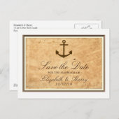 航海のいかり枠ヴィンテージ紙日付の保存 案内ポストカード (正面/裏面)