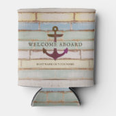 航海のいかり歓迎の船素朴名 缶クーラー (正面)