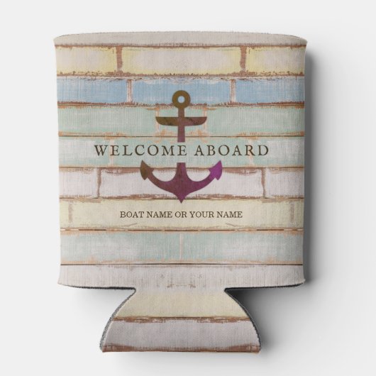 航海のいかり歓迎の船素朴名 缶クーラー (裏面)