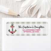 航海のいかり水彩バラ差出人住所 ラベル (インサイチュ)