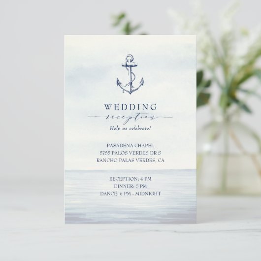 航海のいかり水彩海披露宴 エンクロージャーカード (スタンド正面)