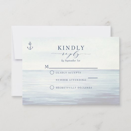 航海のいかり海水色 出欠カード (正面)