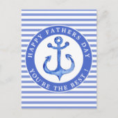 航海のいかり海軍ストライプの父の日はがき ポストカード (正面)