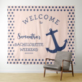 航海のいかり点々のあるバチェロレッテ背景 タペストリー (インサイチュ(横))