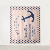 航海のいかり点々のあるバチェロレッテ背景 タペストリー (正面)