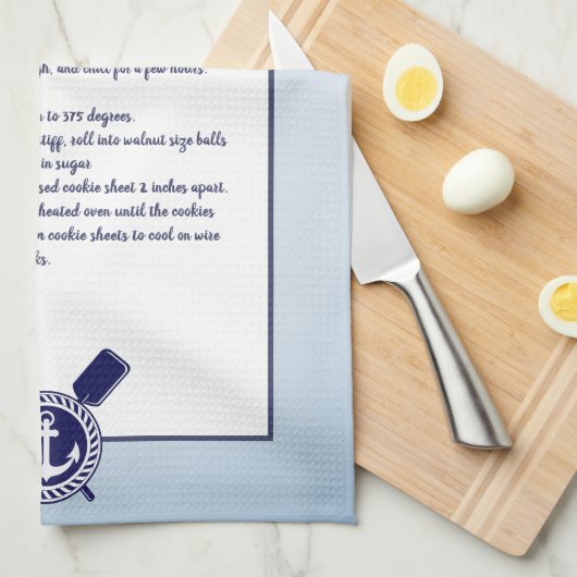航海のいかり独自のレシピキープサクを作成 キッチンタオル (四つ折り)