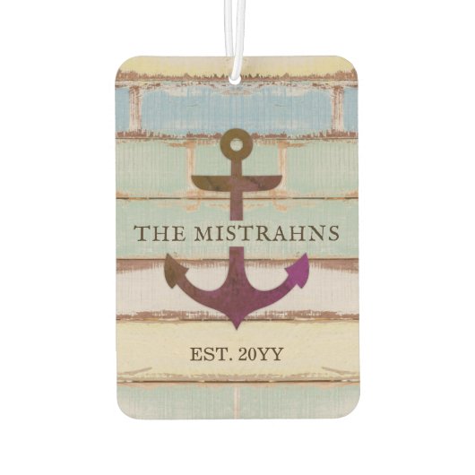 航海のいかり素朴ウッドボート名 カーエアーフレッシュナー (裏面)