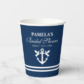 航海のいかり紺ブライダルシャワーパーティー 紙コップ (裏面)