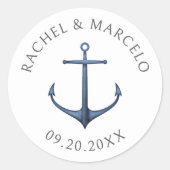 航海のいかり結婚のクラシック ラウンドシール (正面)