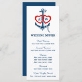 航海のいかり結婚のディナーテンプレート メニュー (正面/裏面)