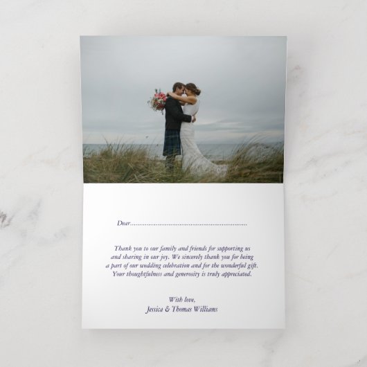 航海のいかり結婚の写真ありがとうご実在ざう 箔グリーティングカード (内側レイダウン)